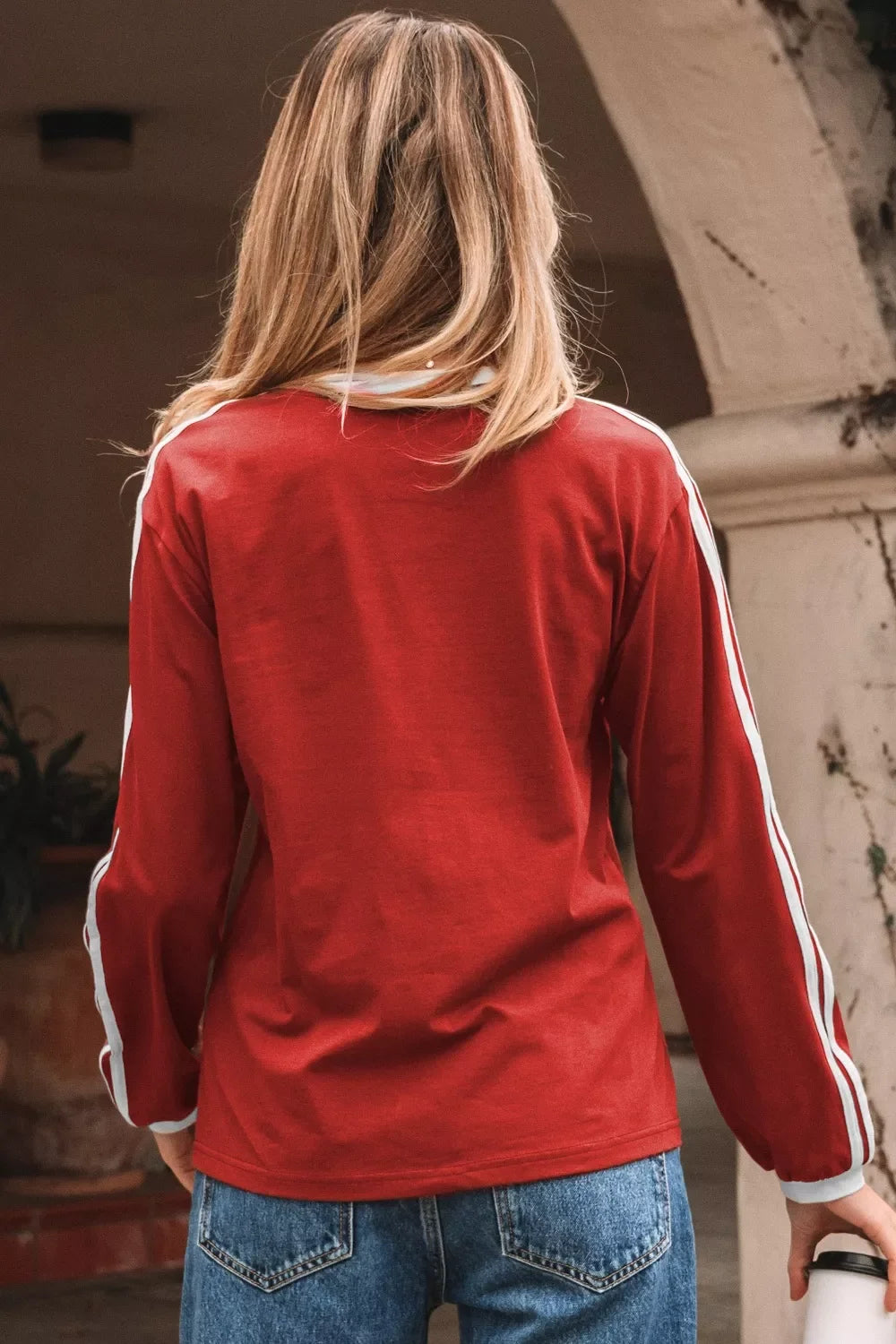Long Sleeve T-Shirt with Contrast Trim