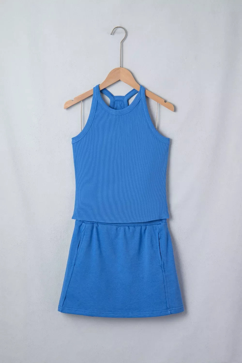 Sleeveless Cropped Top and Pocketed Skort Set