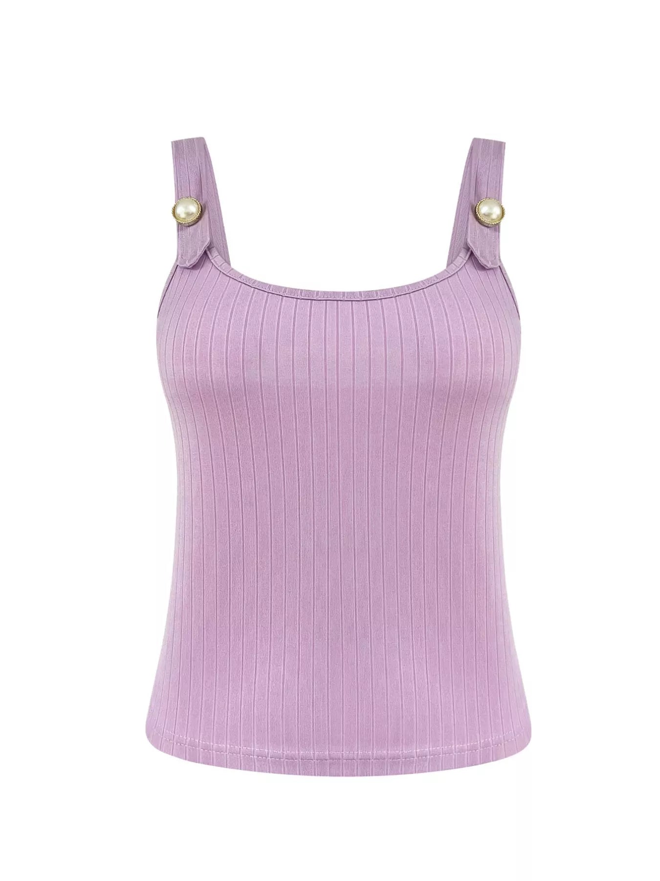 Pearl Detail Scoop Neck Tank