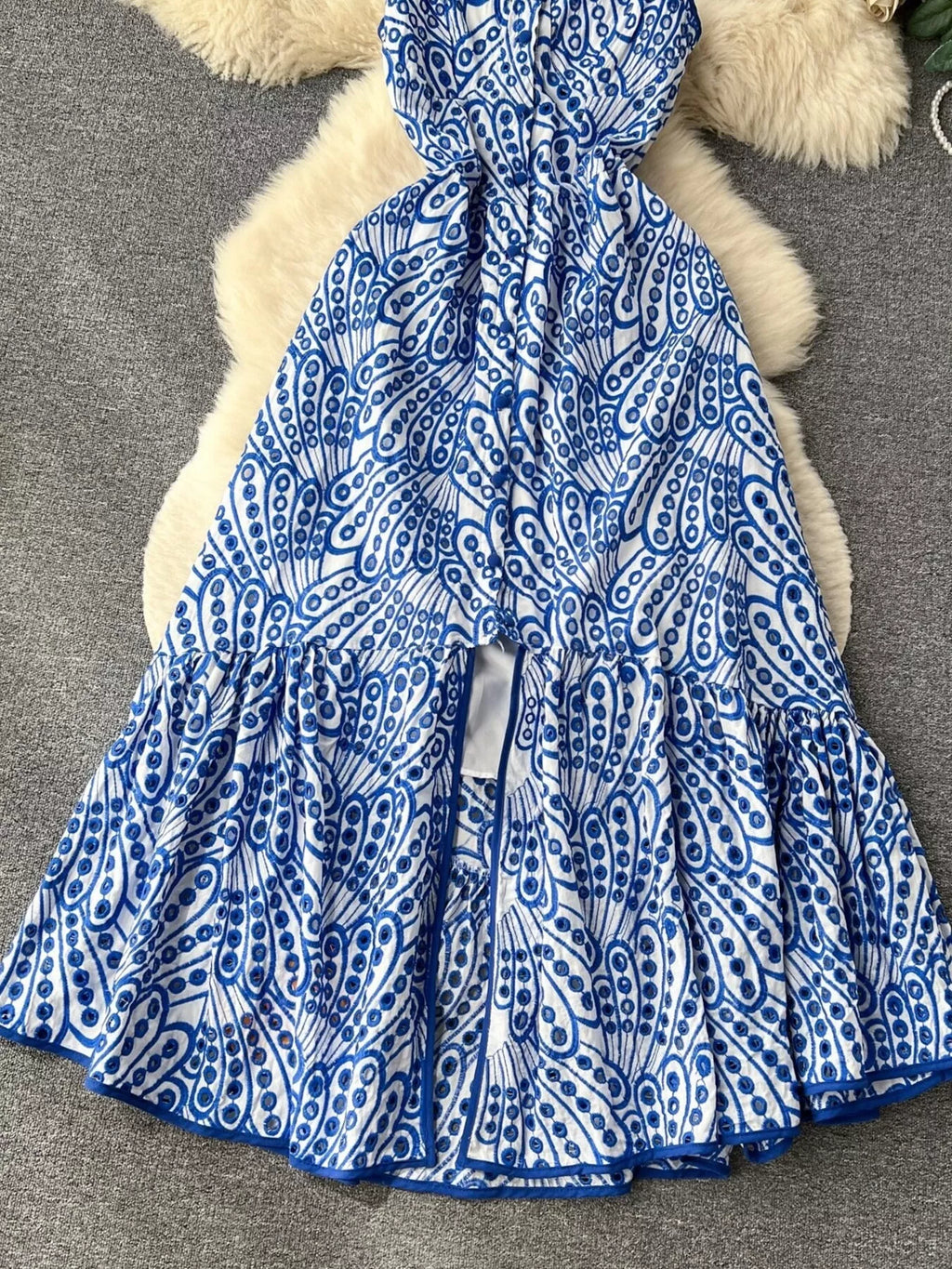 Eyelet Embroidered Tiered Cami Dress
