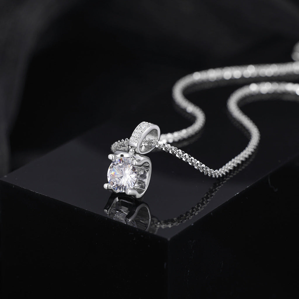 925 Sterling Silver Zircon Pendant Necklace