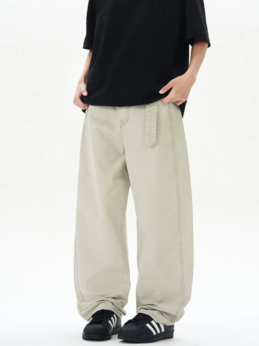 Men's Full Size Washed Wide Leg Cargo Pants Plus Size