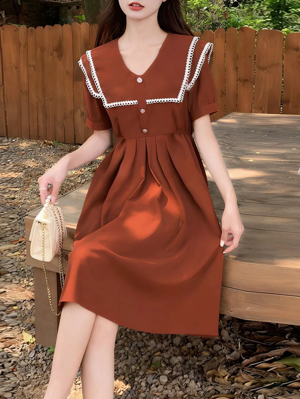 Sailor Collar Pleated Dress
