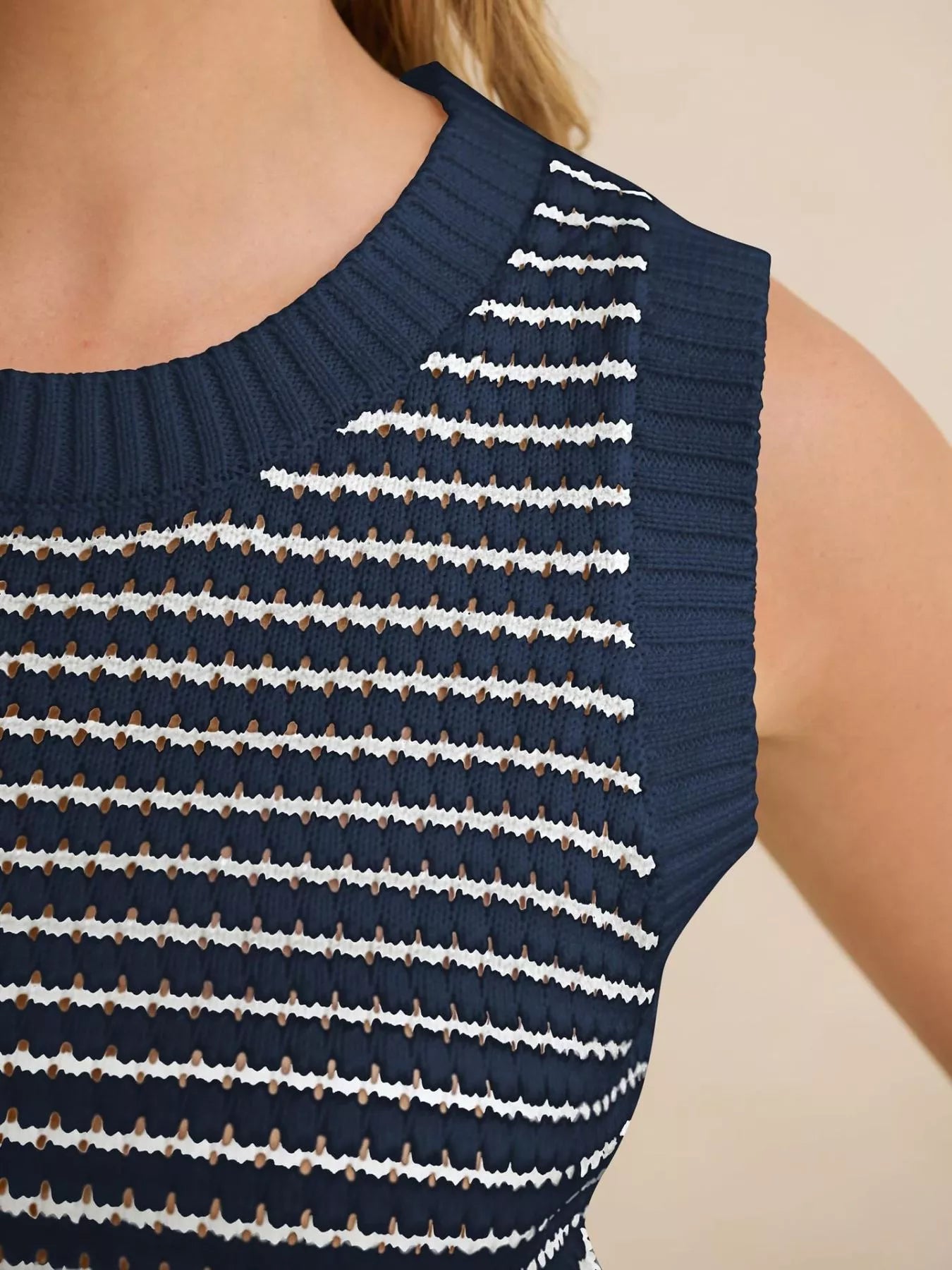 Striped Knit Sweater Vest