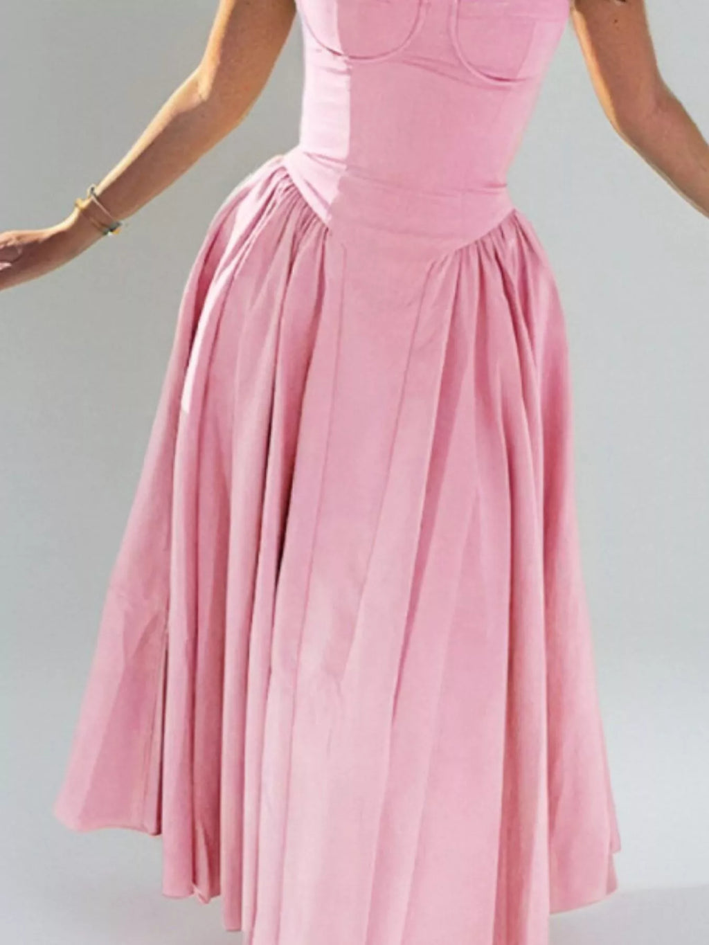Sweetheart Neck Spaghetti Strap Midi Dress