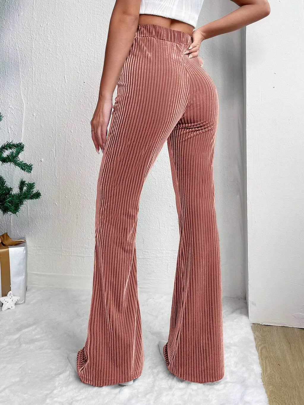 Corduroy High Waist Flare Pants