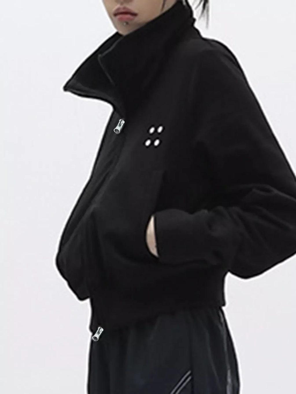 Casual Zip-Up Cropped Outerwear