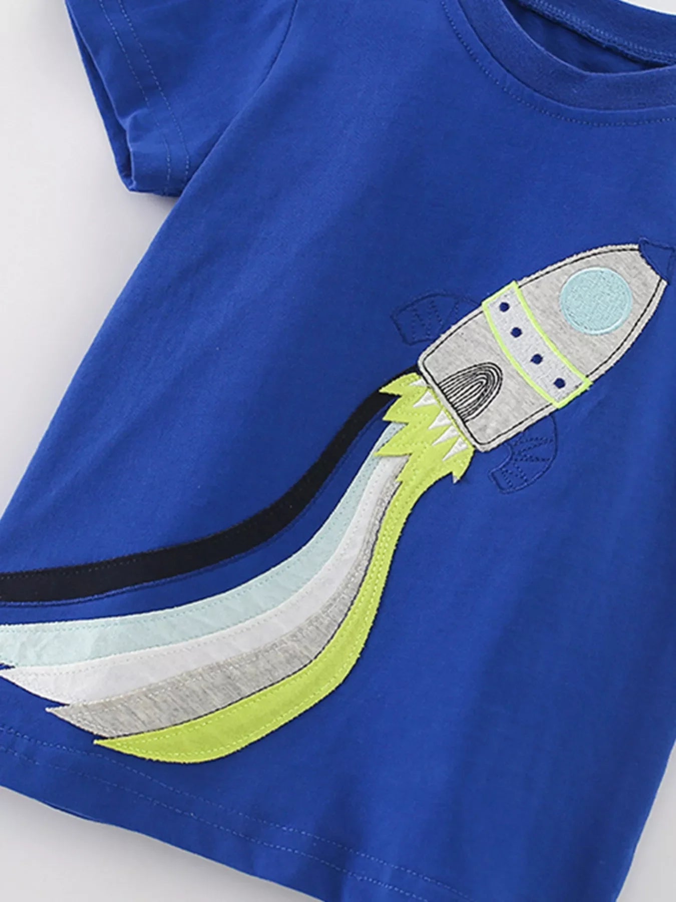 Children's Rocket Applique Short Sleeve T-Shirt