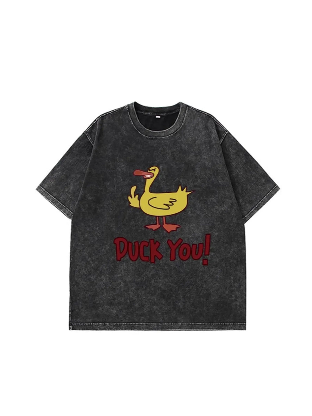 Duck Graphic Oversized Round Neck T-Shirt