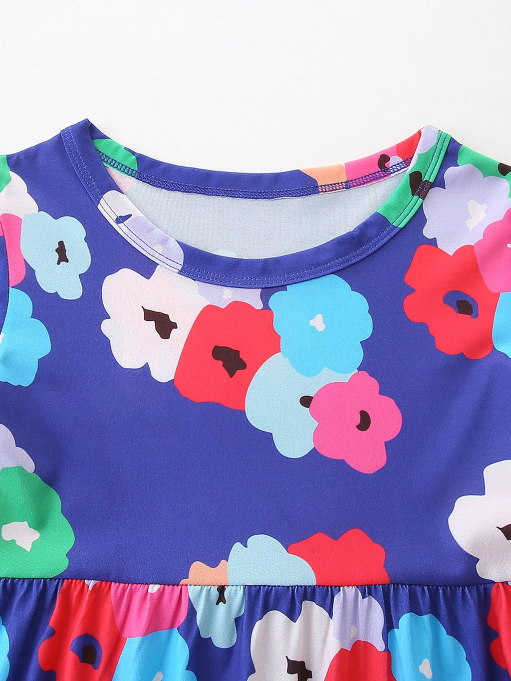 Children's Floral Print Casual Short Sleeve Dress