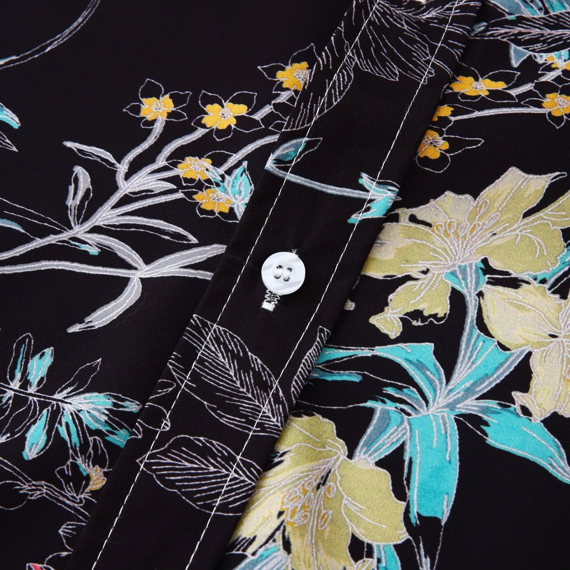 Men's Plus Size Floral Print Short Sleeve Button Down Casual Shirt