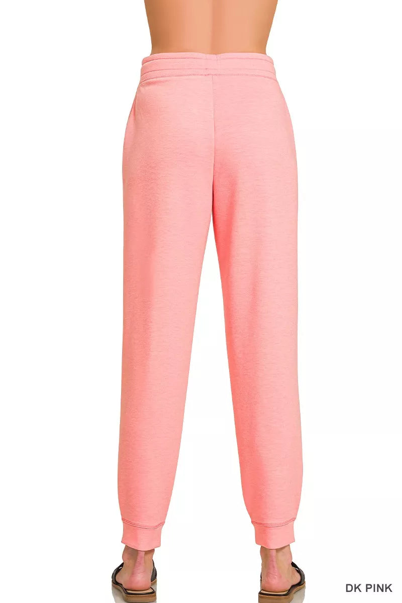 Zenana Drawstring Scuba Joggers with Pockets