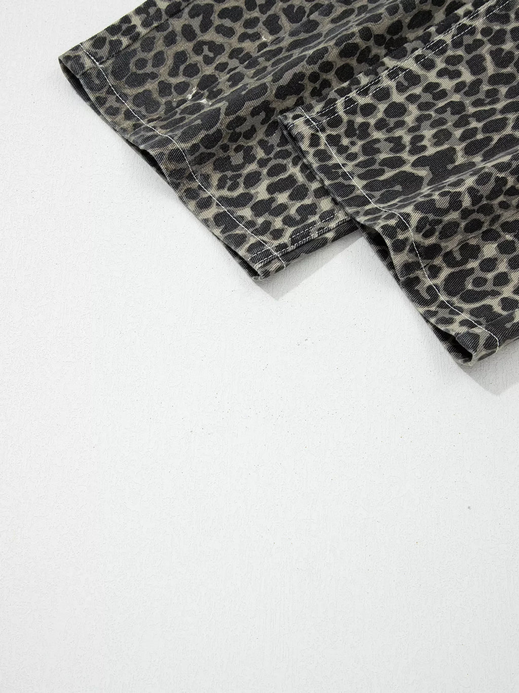 Leopard Print High Waist Barrel Jeans
