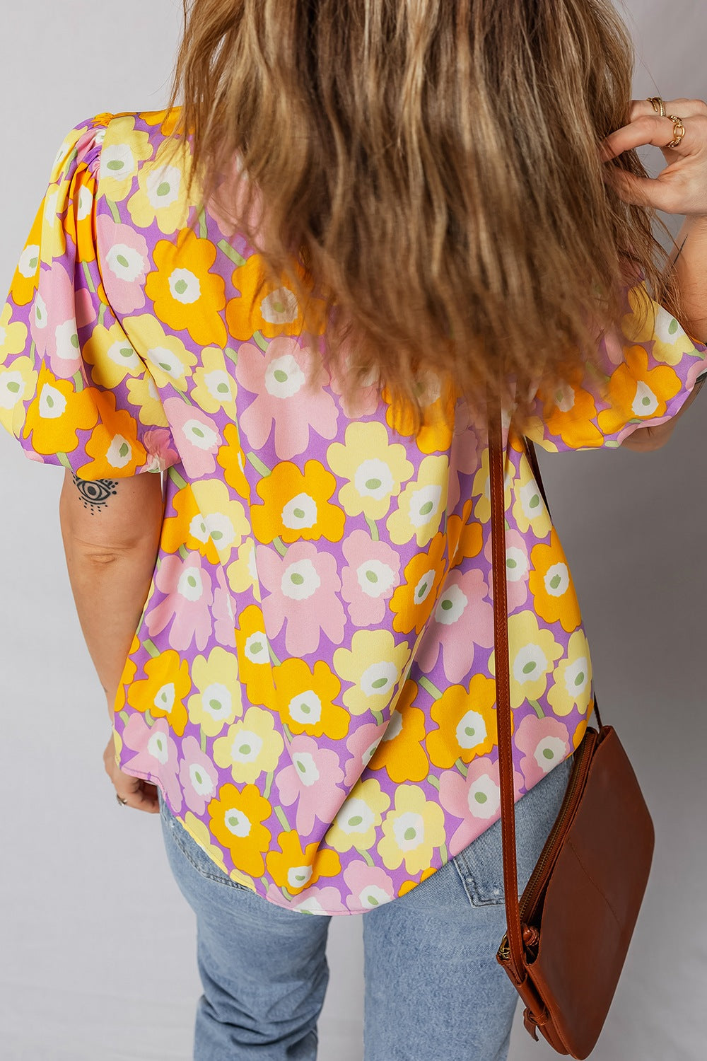 Floral Print Puff Sleeve Blouse