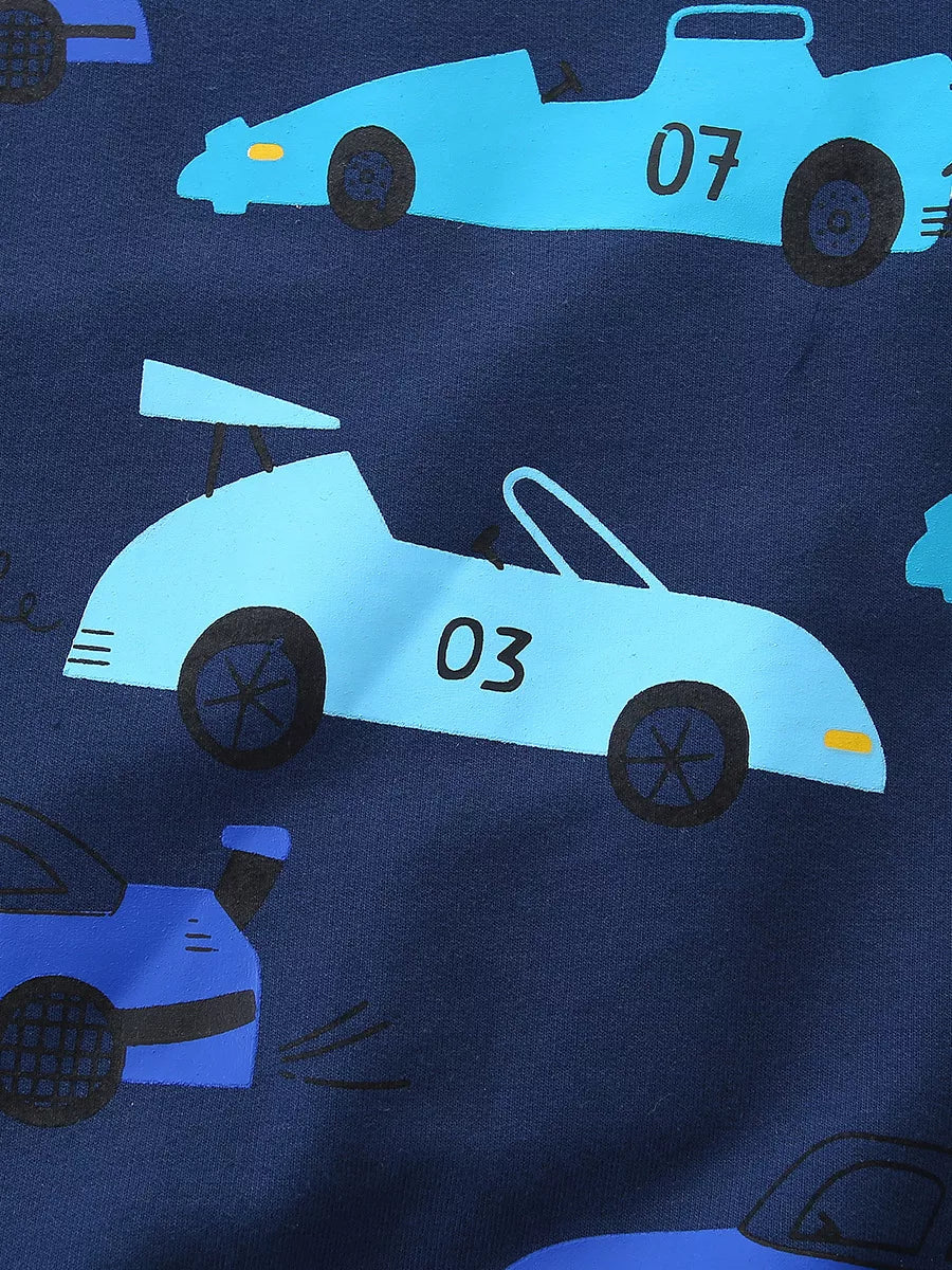 Children's Racing Car Print Long Sleeve Sweatshirt