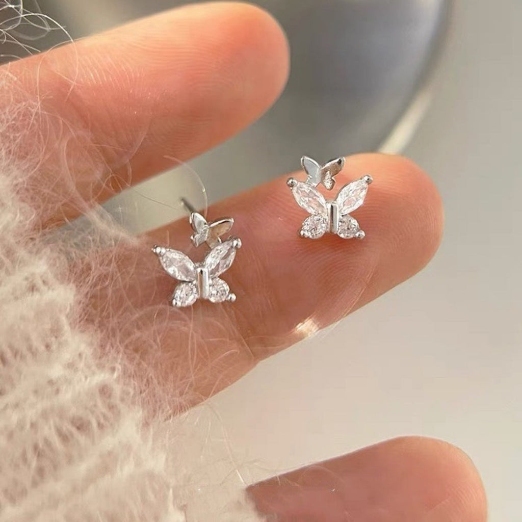 925 Sterling Silver Butterfly Stud Earrings