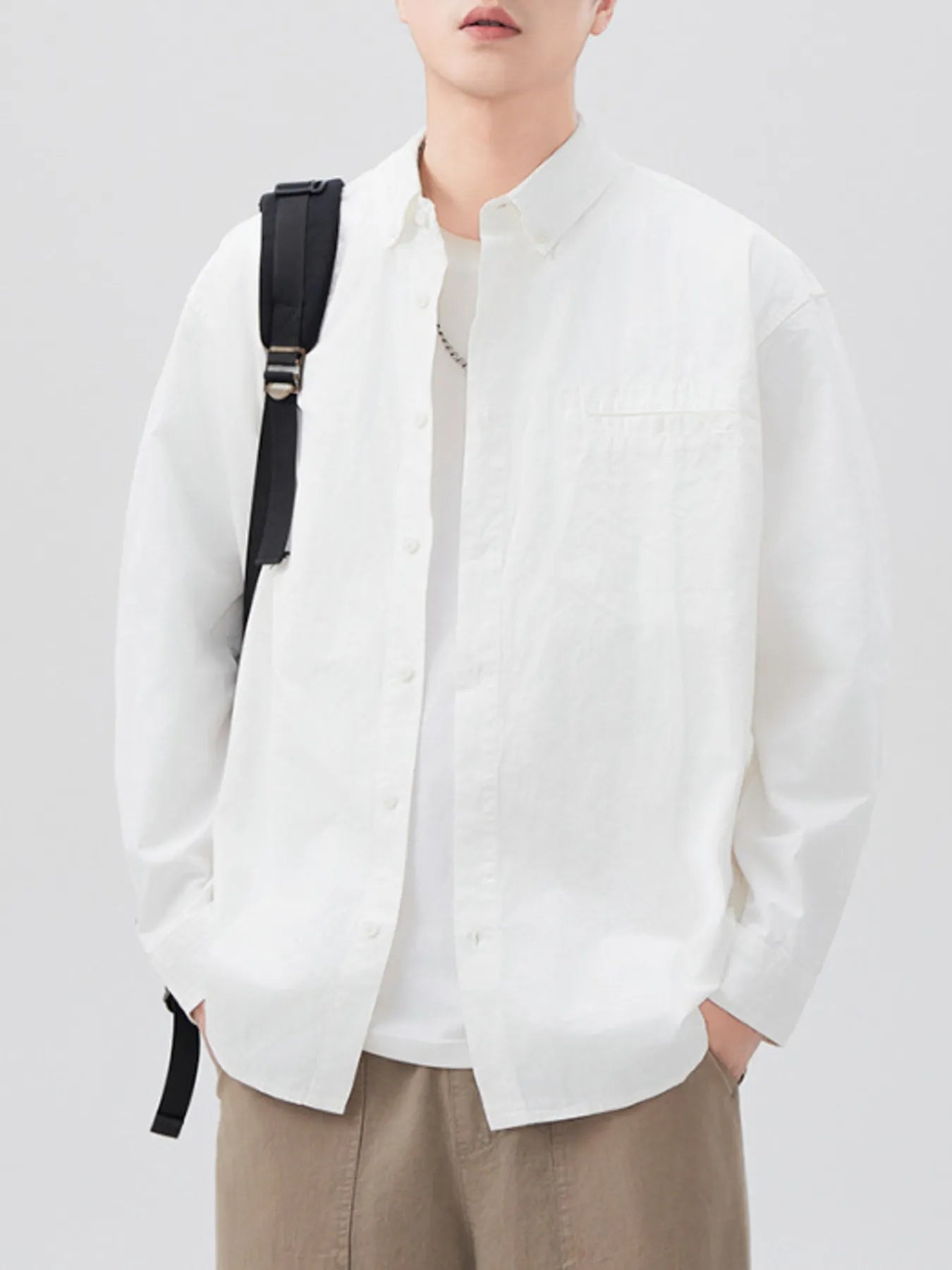 Men's Plus Size Button Up Long Sleeve Shirt