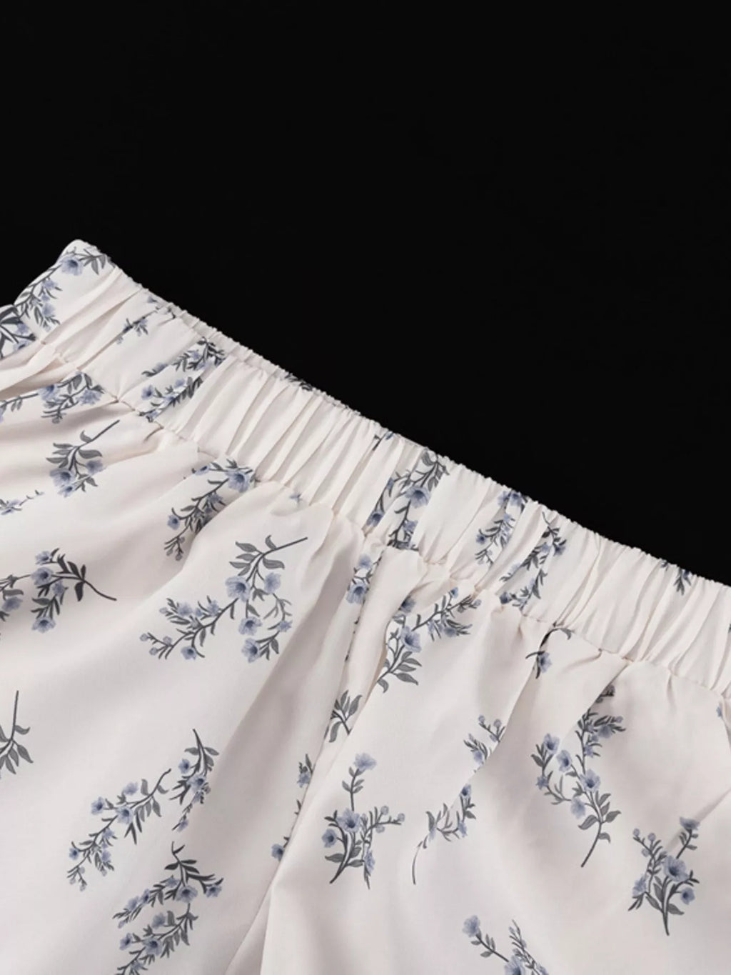 Floral Print Balloon Sleeve Top and Shorts Set