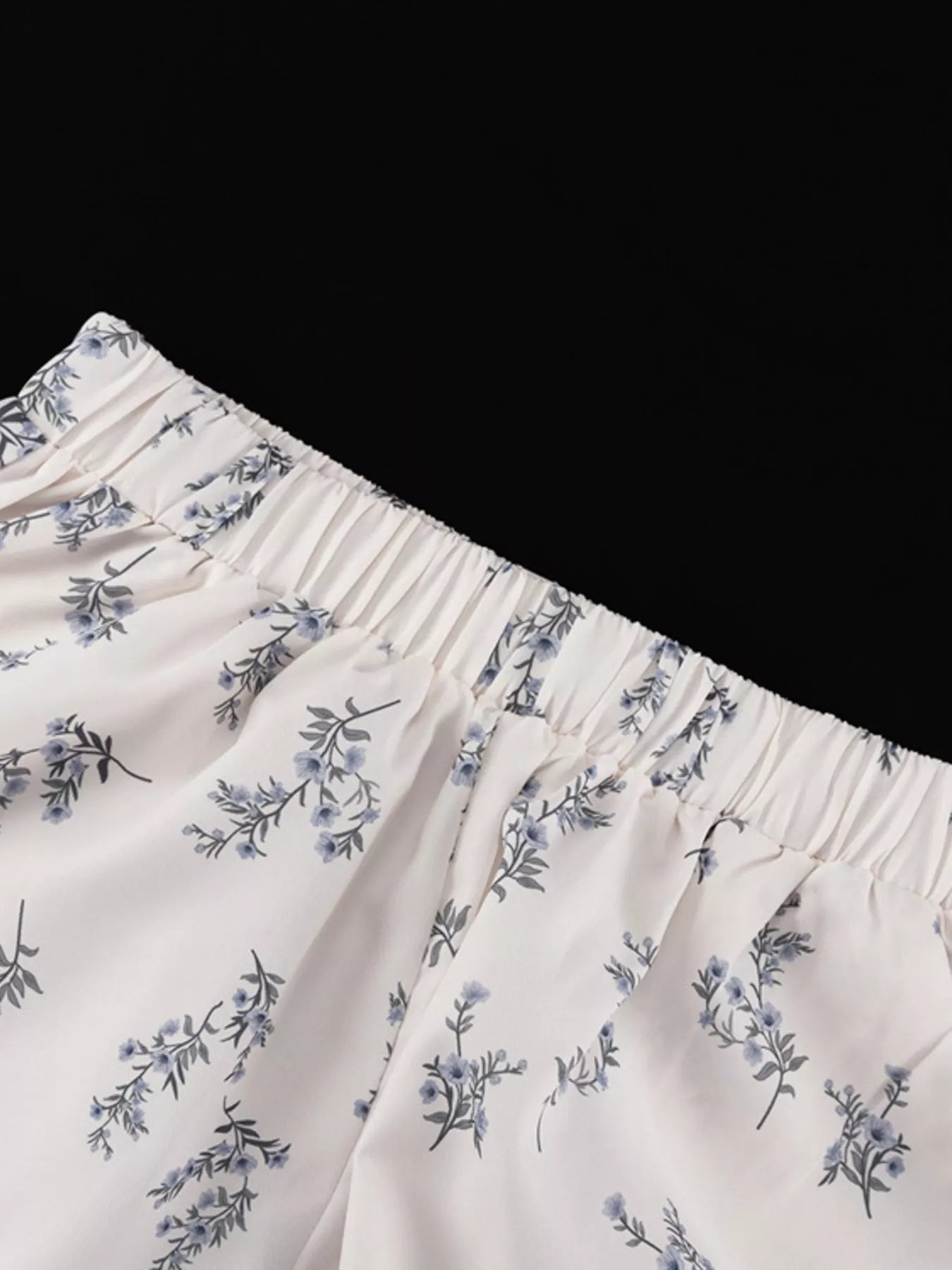 Floral Print Balloon Sleeve Top and Shorts Set