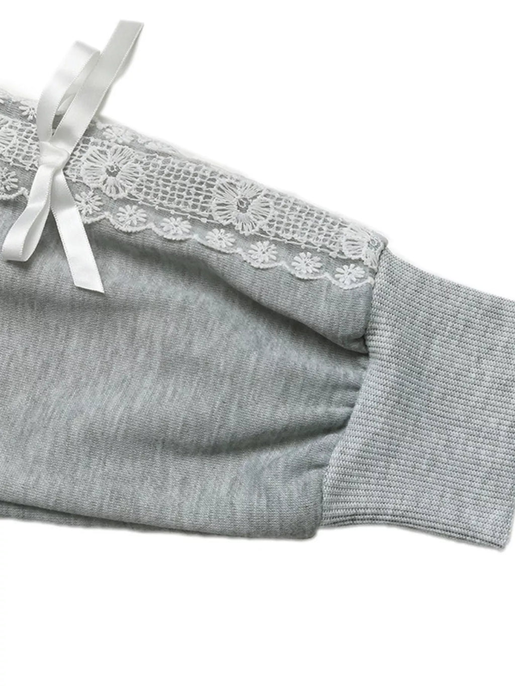 Lace Detail Round Neck Sweatshirt
