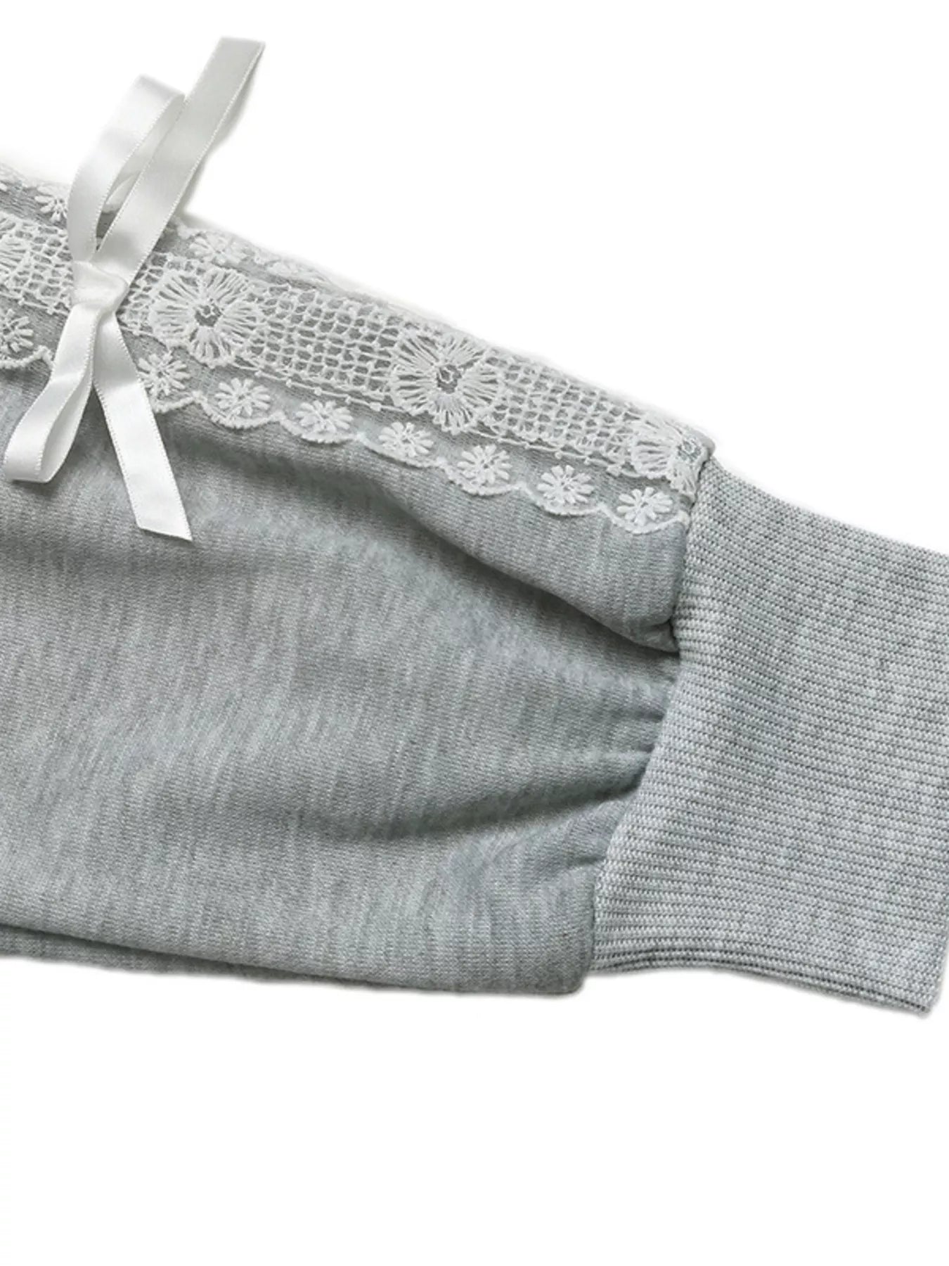 Lace Detail Round Neck Sweatshirt