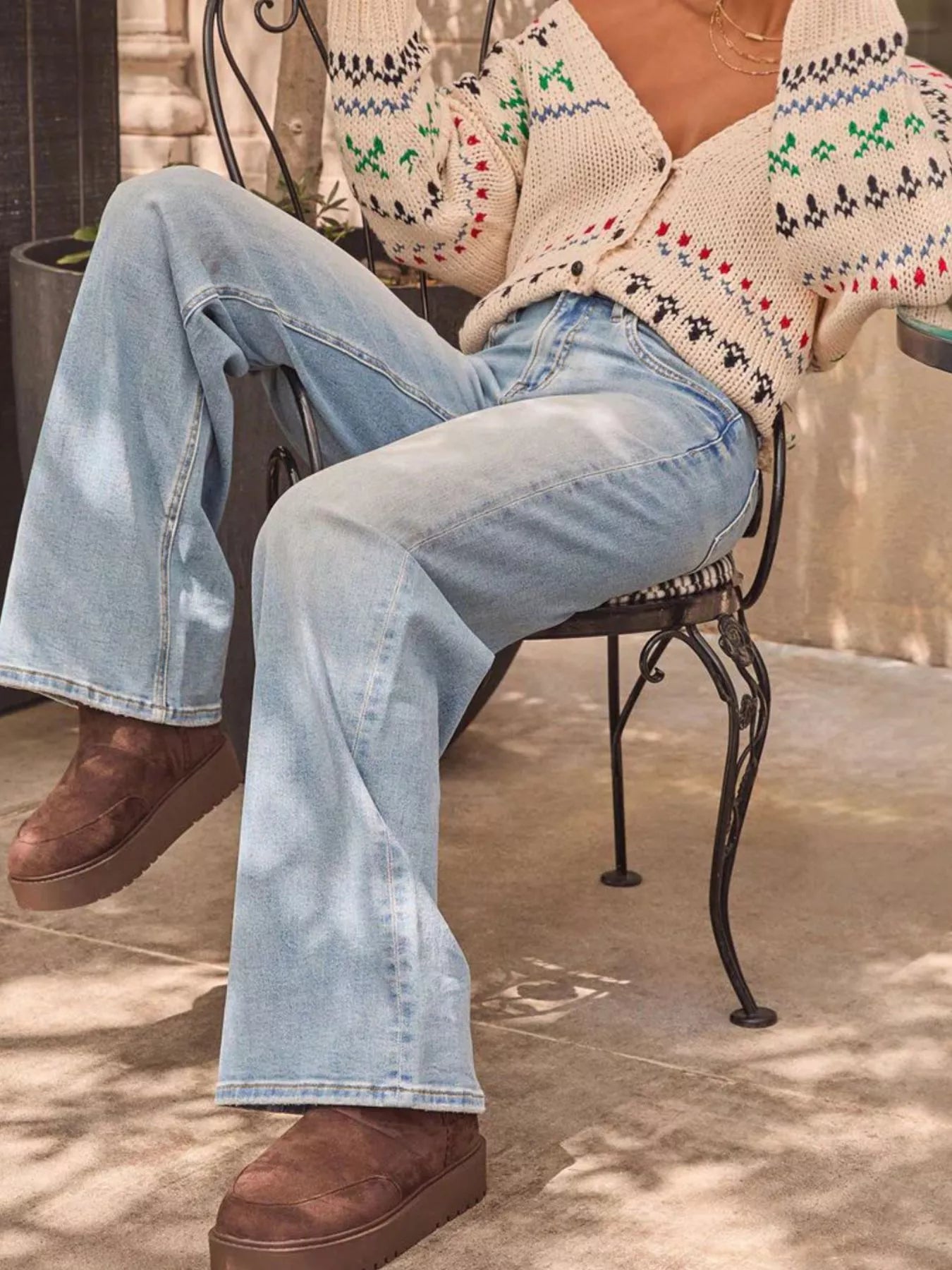 Washed Wide Leg Jeans