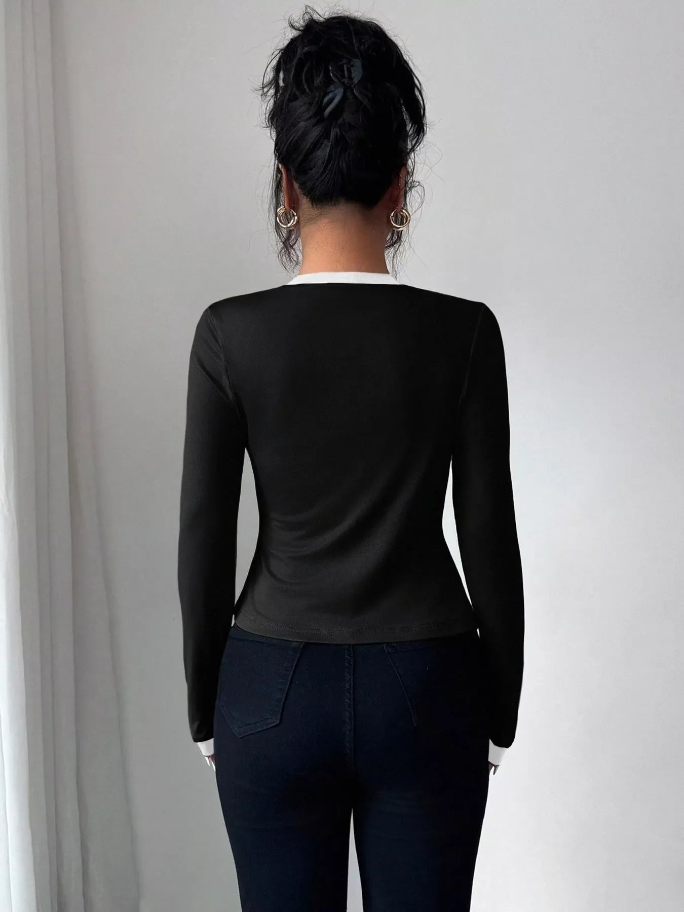 Contrast Trim Cardigan & Tank Top Set