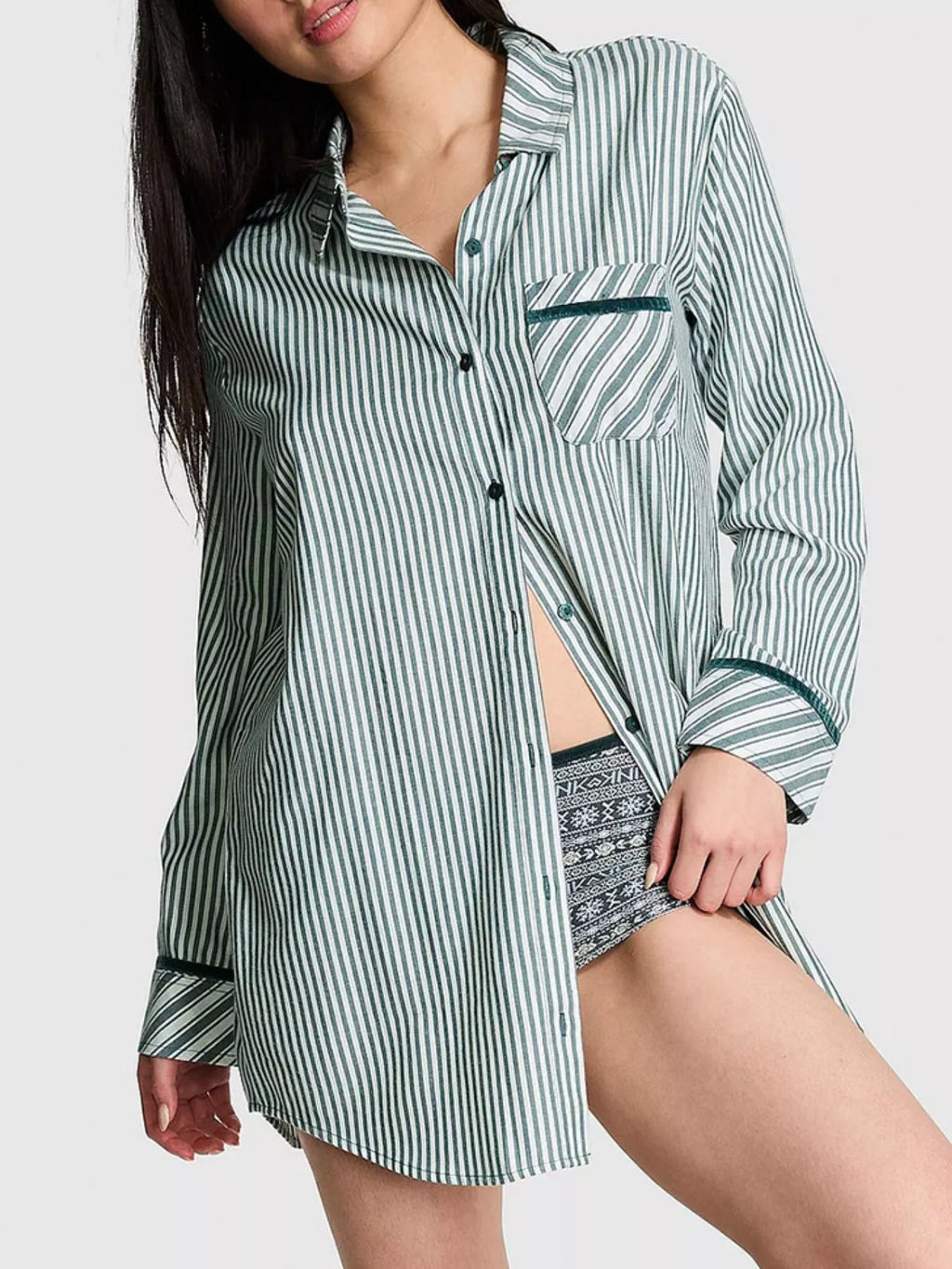 Striped Long Sleeve Button-Up Shirt