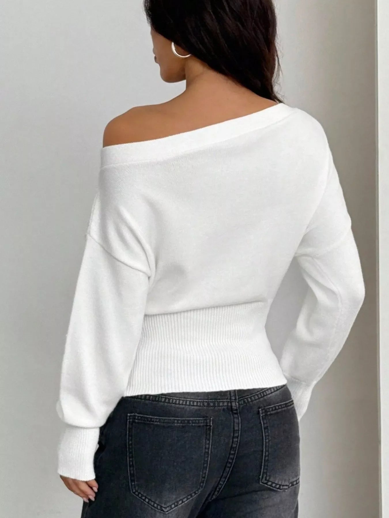One Shoulder Cropped Sweater
