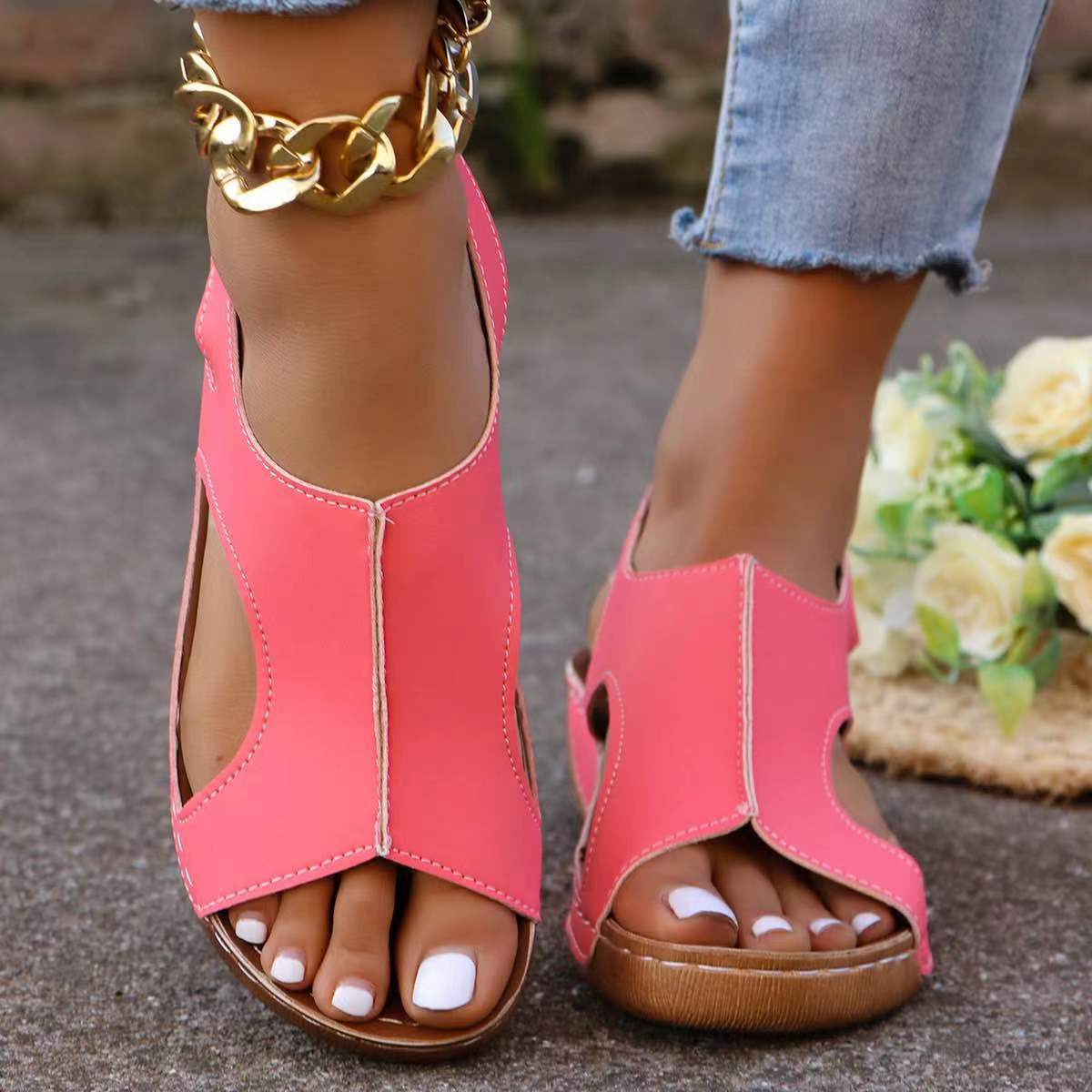 Women’s Summer Wedges – Elastic-Band Fish-Mouth Casual Sandals