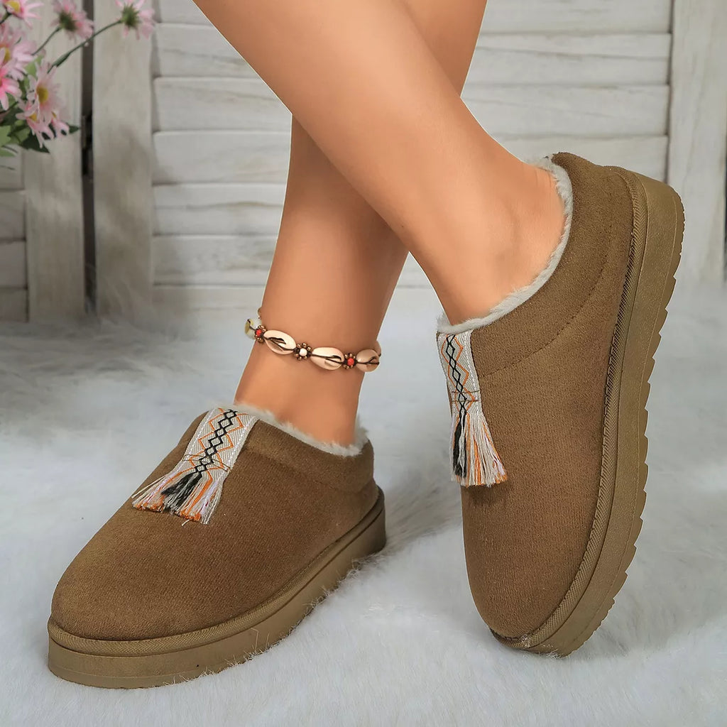 Round Toe Platform Slippers