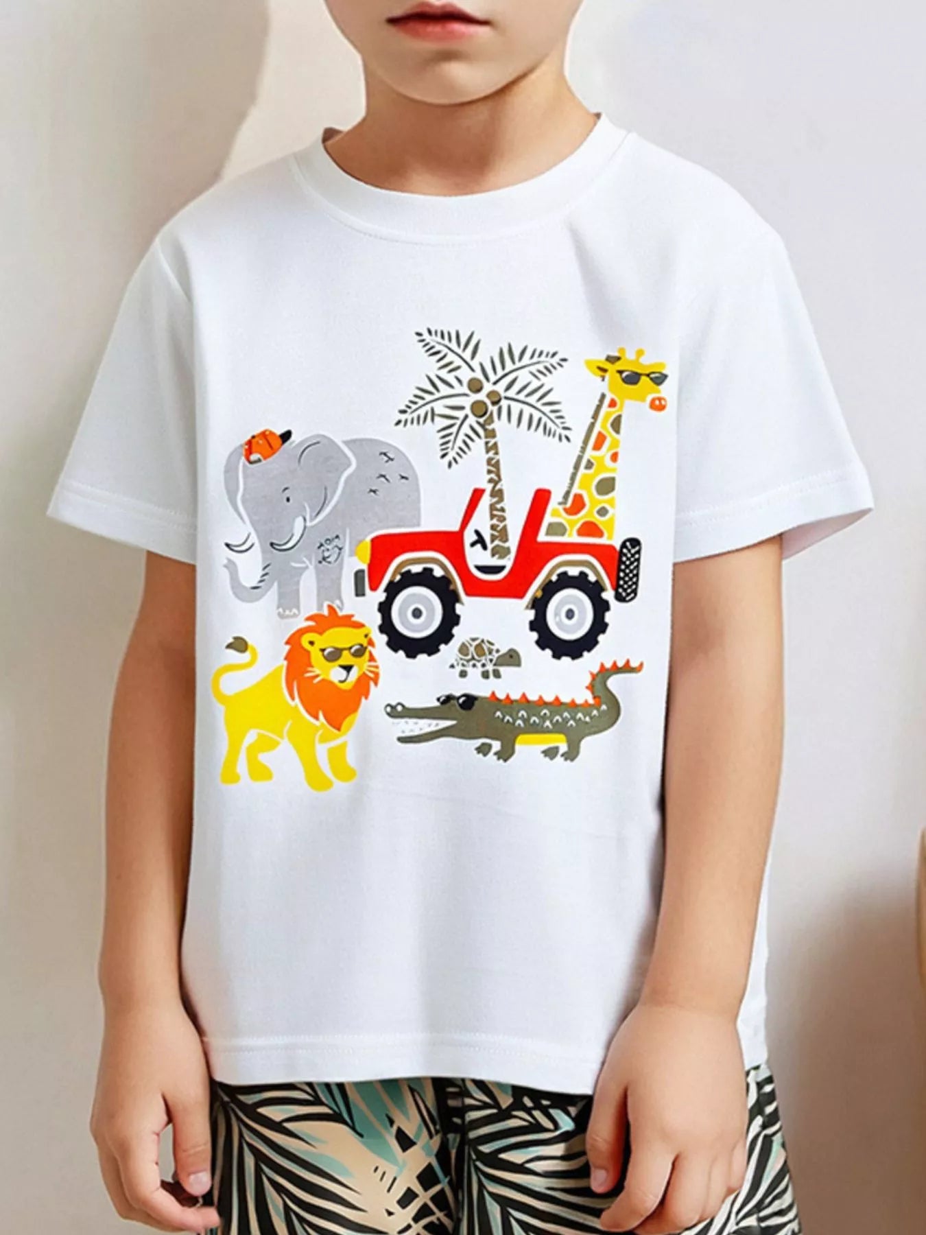 Children's Animal Graphic Tee and Shorts Set