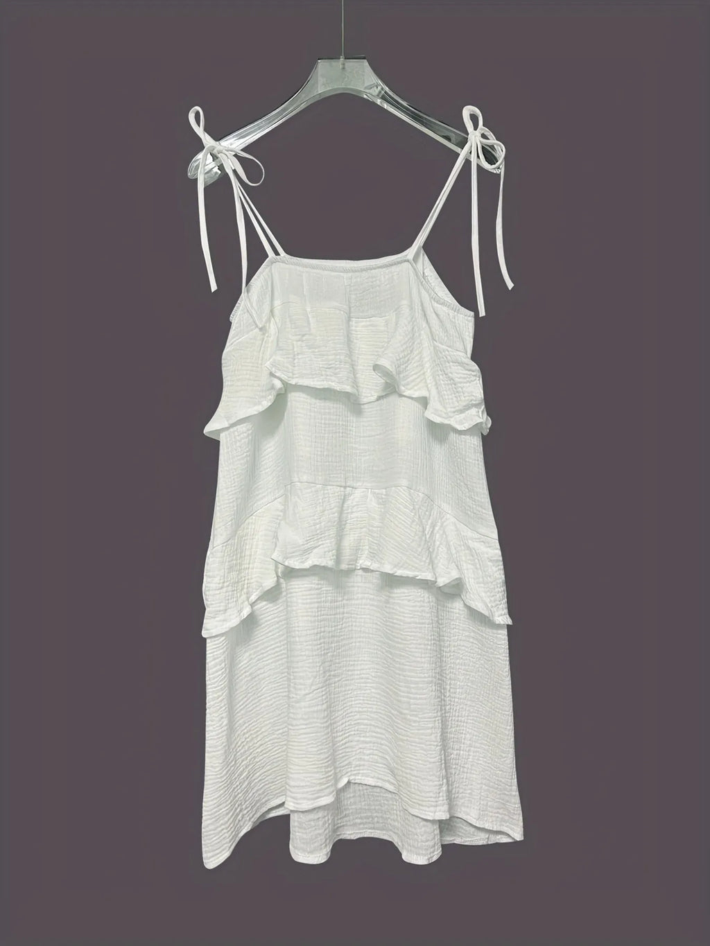 Ruffled Tie Shoulder Mini Dress