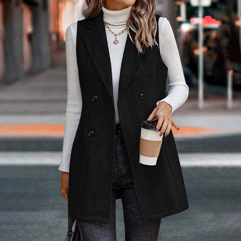 🖤 Women’s Sleeveless Blazer Vest – Trendy Business Casual