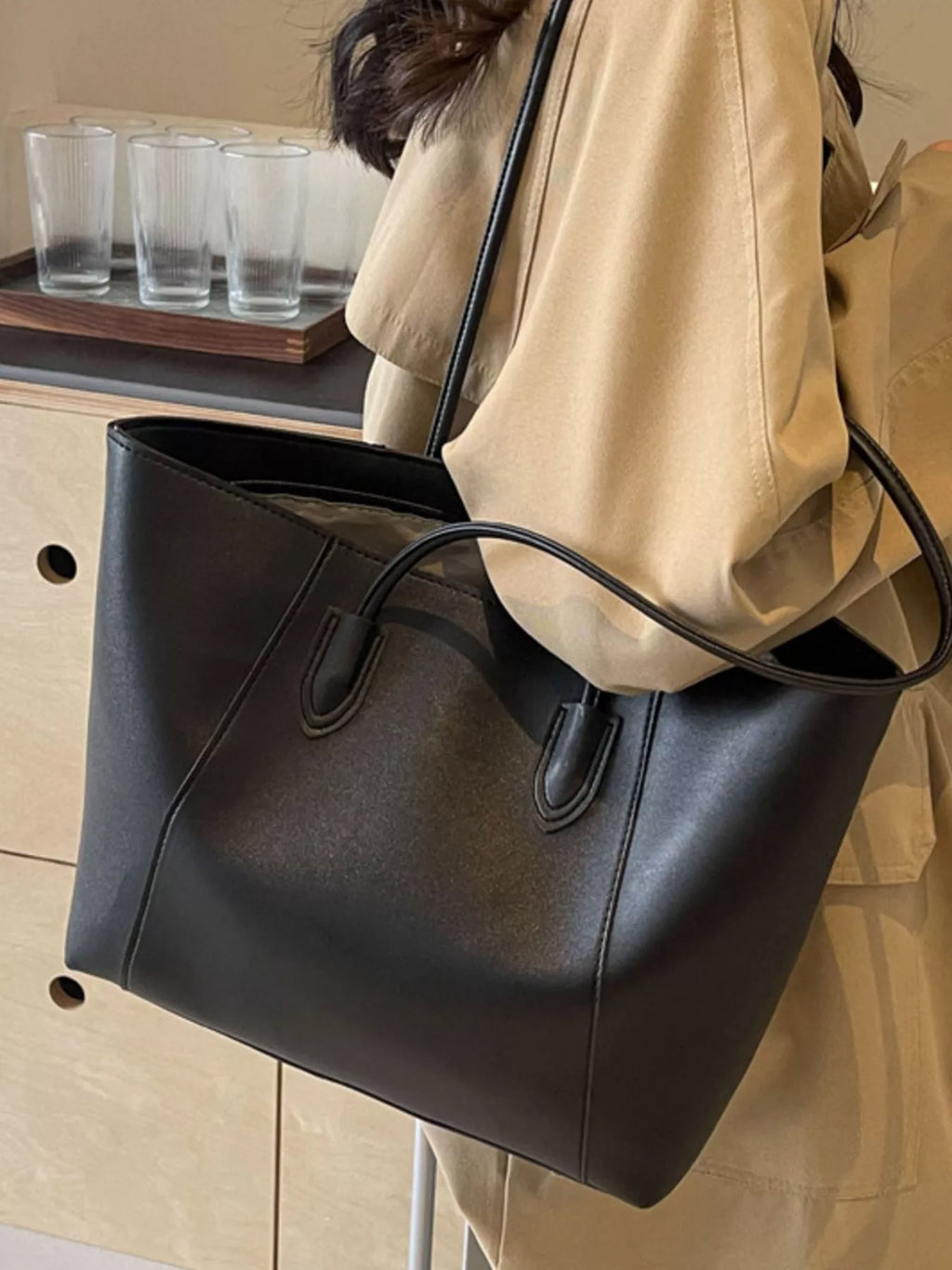 Leather Tote Shoulder Bag