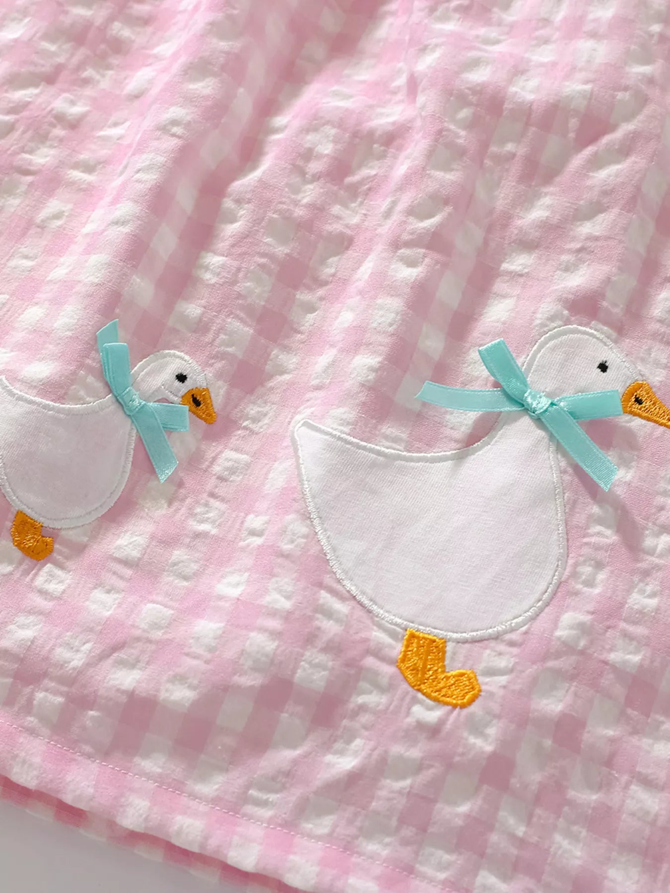 Children's Gingham Goose Sleeveless Dress