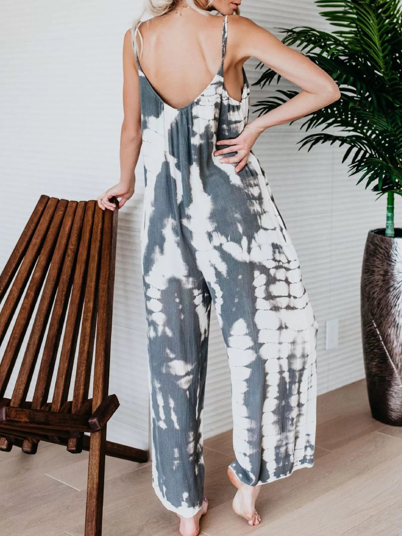 Full Size Tie-Dye Wide Leg Jumpsuit Plus Size