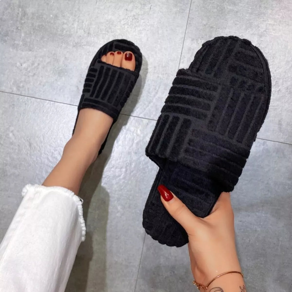 Open Toe Platform Slippers