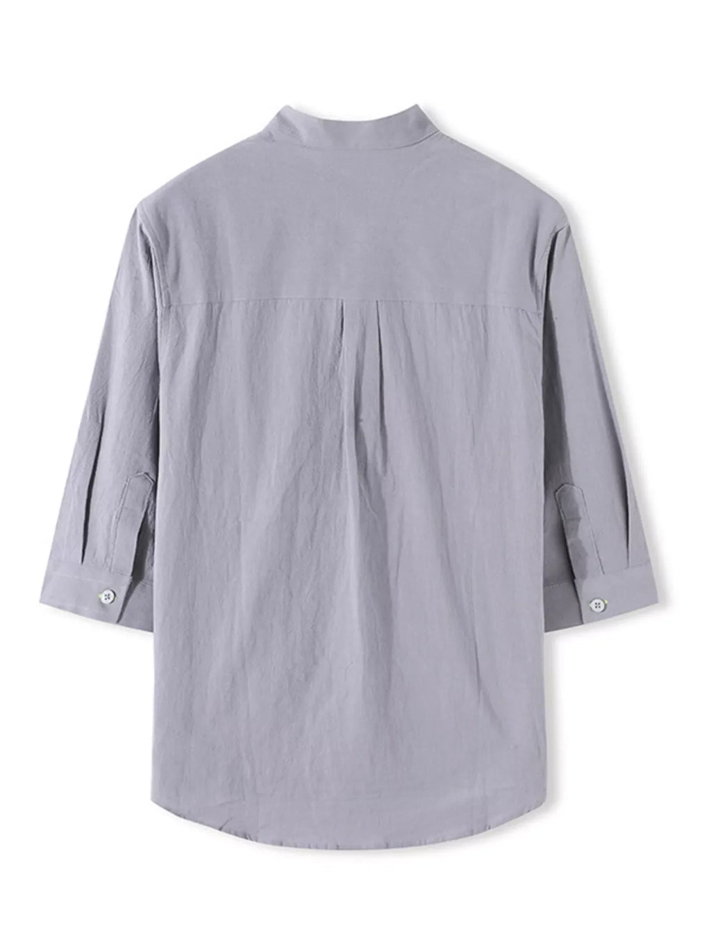 Men's Full Size Casual Mandarin Collar 3/4 Sleeve Shirt Plus Size