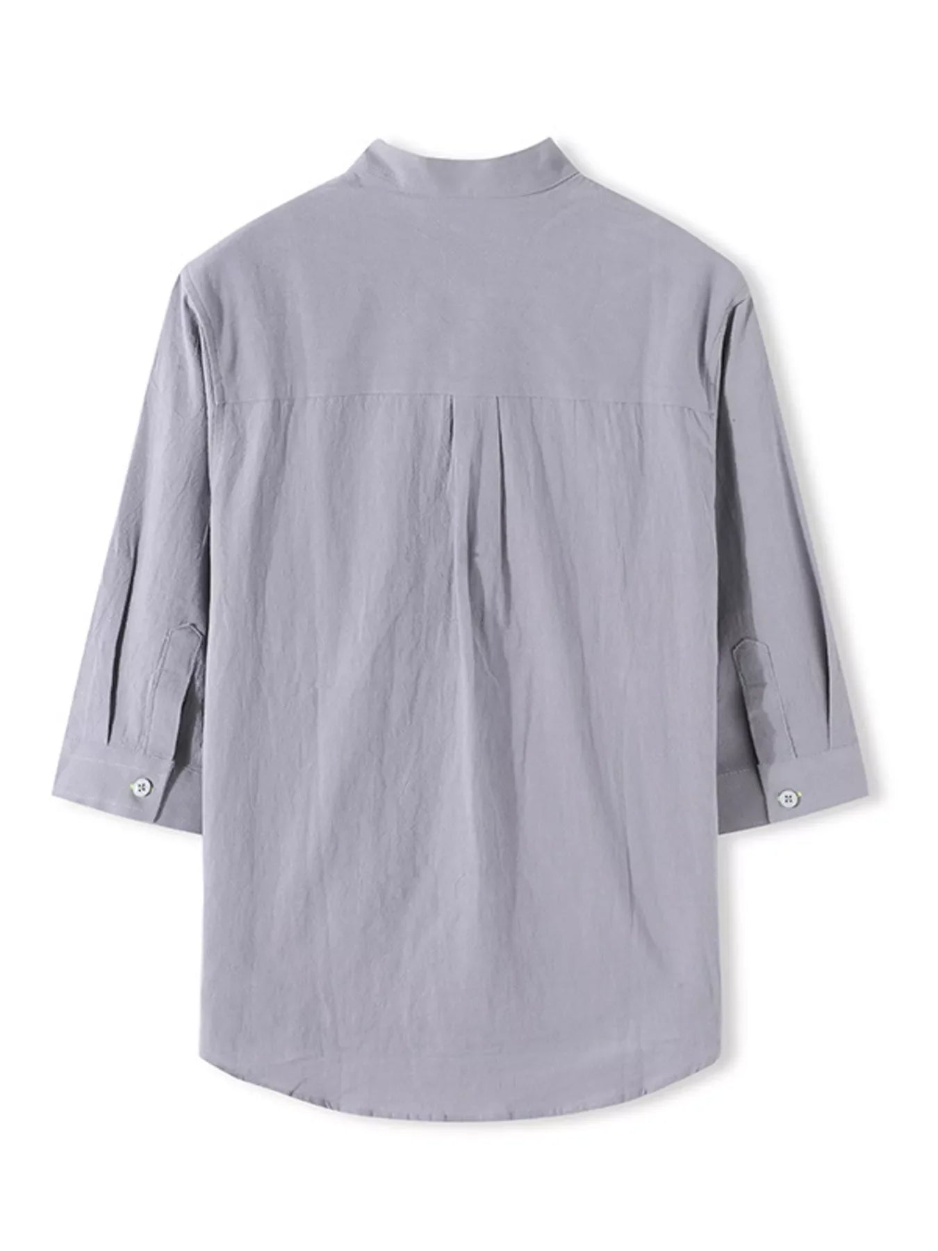 Men's Full Size Casual Mandarin Collar 3/4 Sleeve Shirt Plus Size