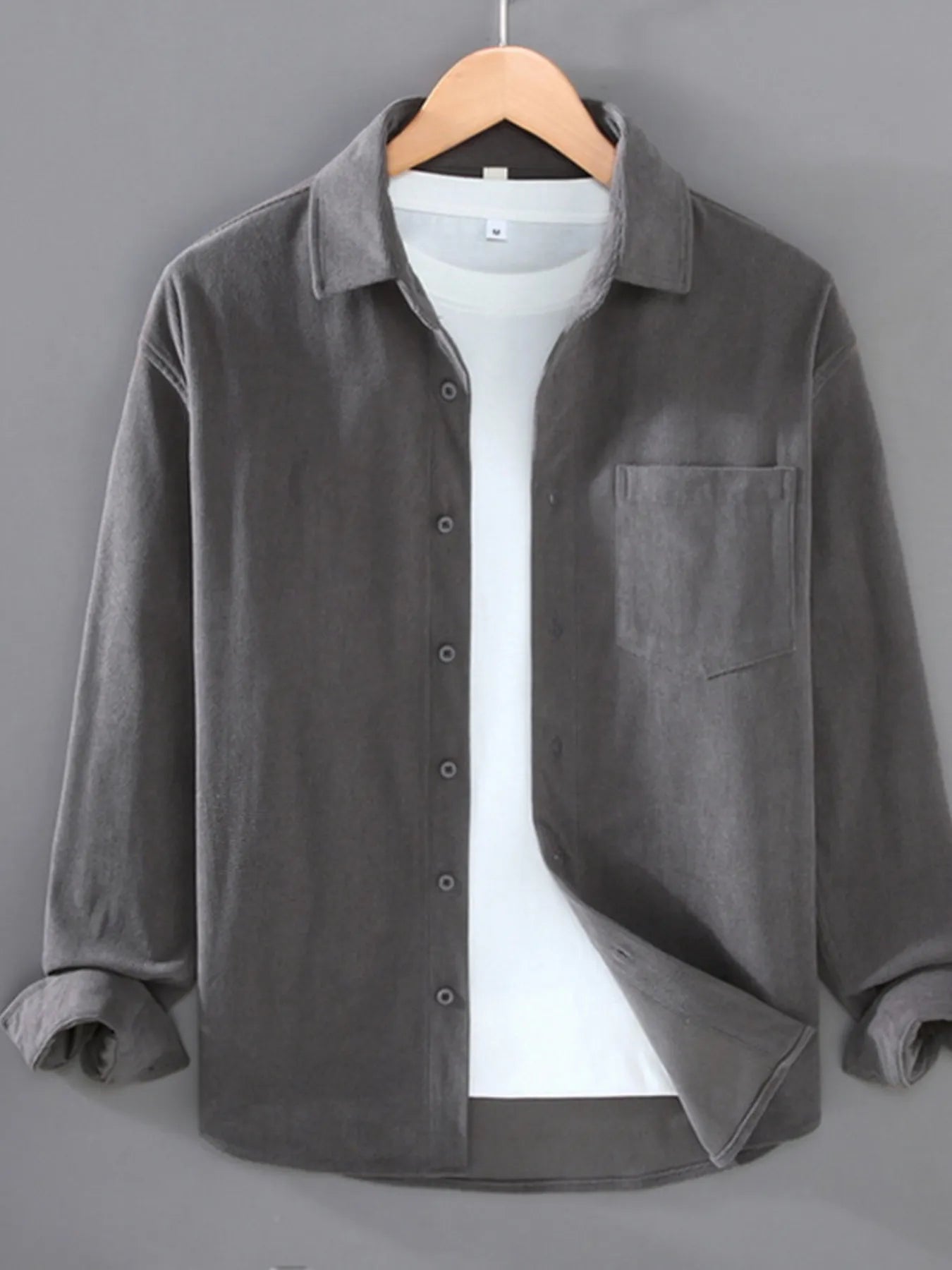 Men's Plus Size Button Up Long Sleeve Shirt