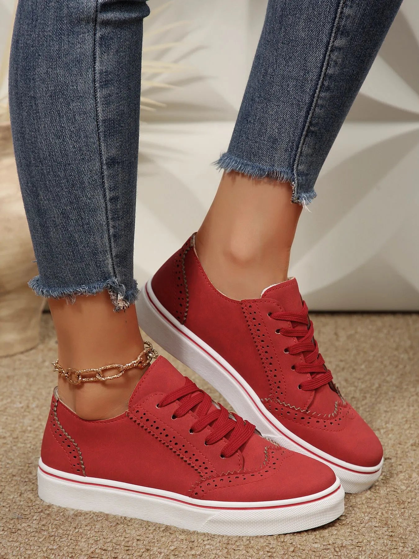 PU Leather Lace Up Platform Sneakers – Multi-Color