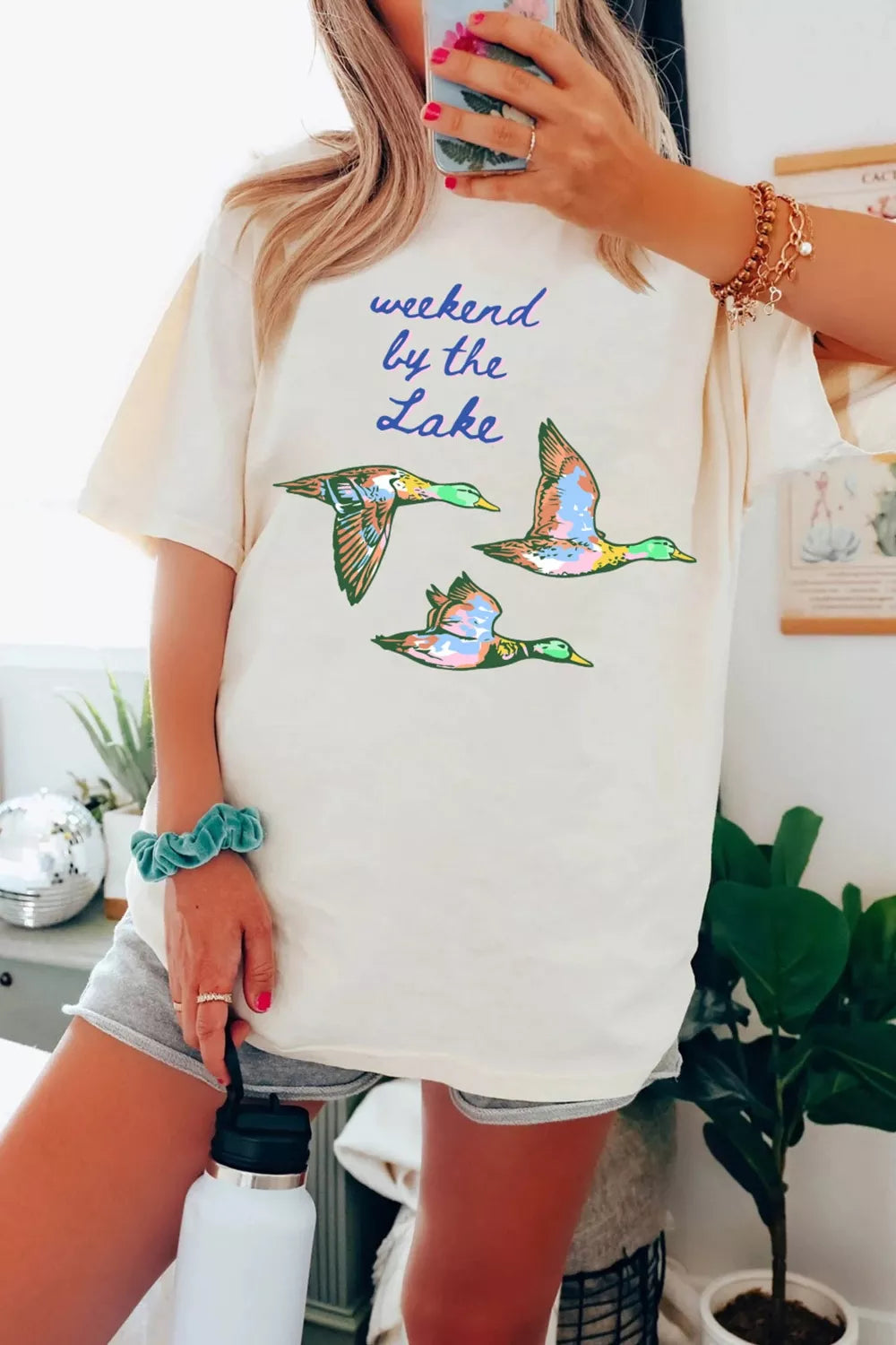 Weekend by the Lake Graphic Oversized T-Shirt