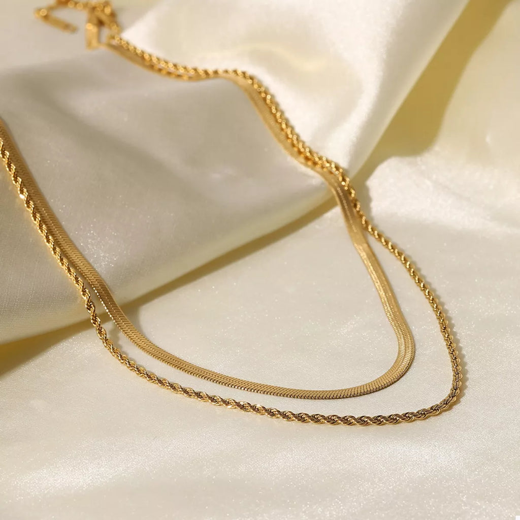 18K Gold-Plated Stainless Steel Layered Necklace