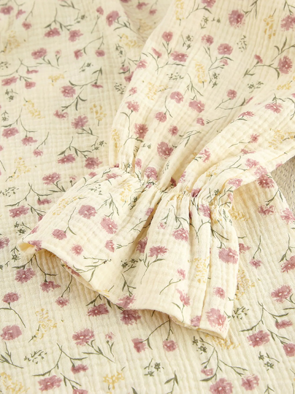 Floral Print Button-Down Top and Pants Lounge Set