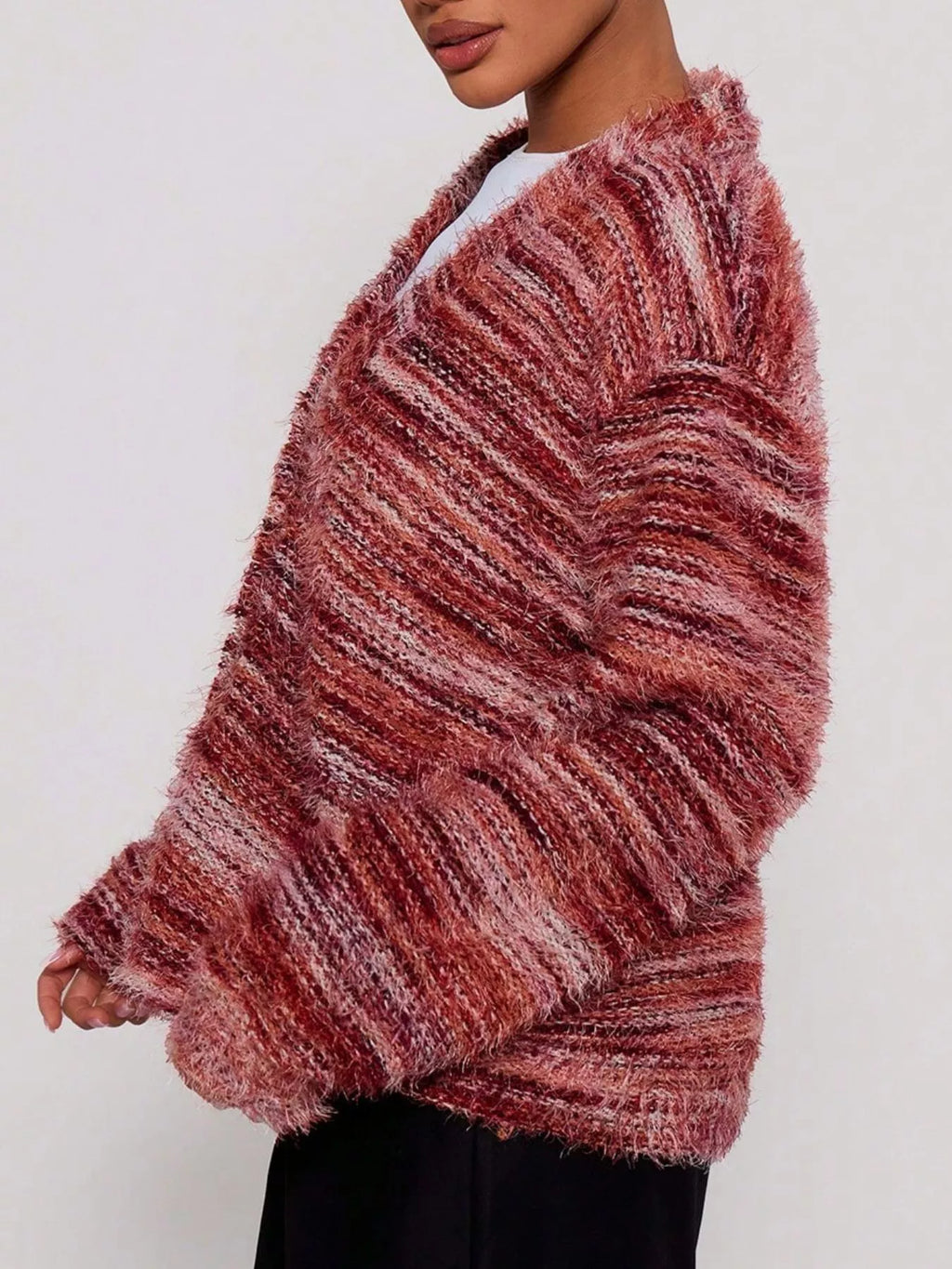 Textured Knit Button-Down Cardigan