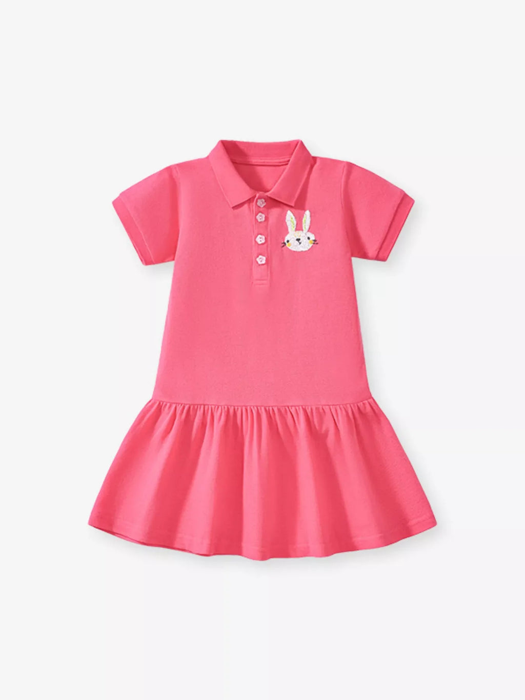 Children's Bunny Embroidered Polo Dress