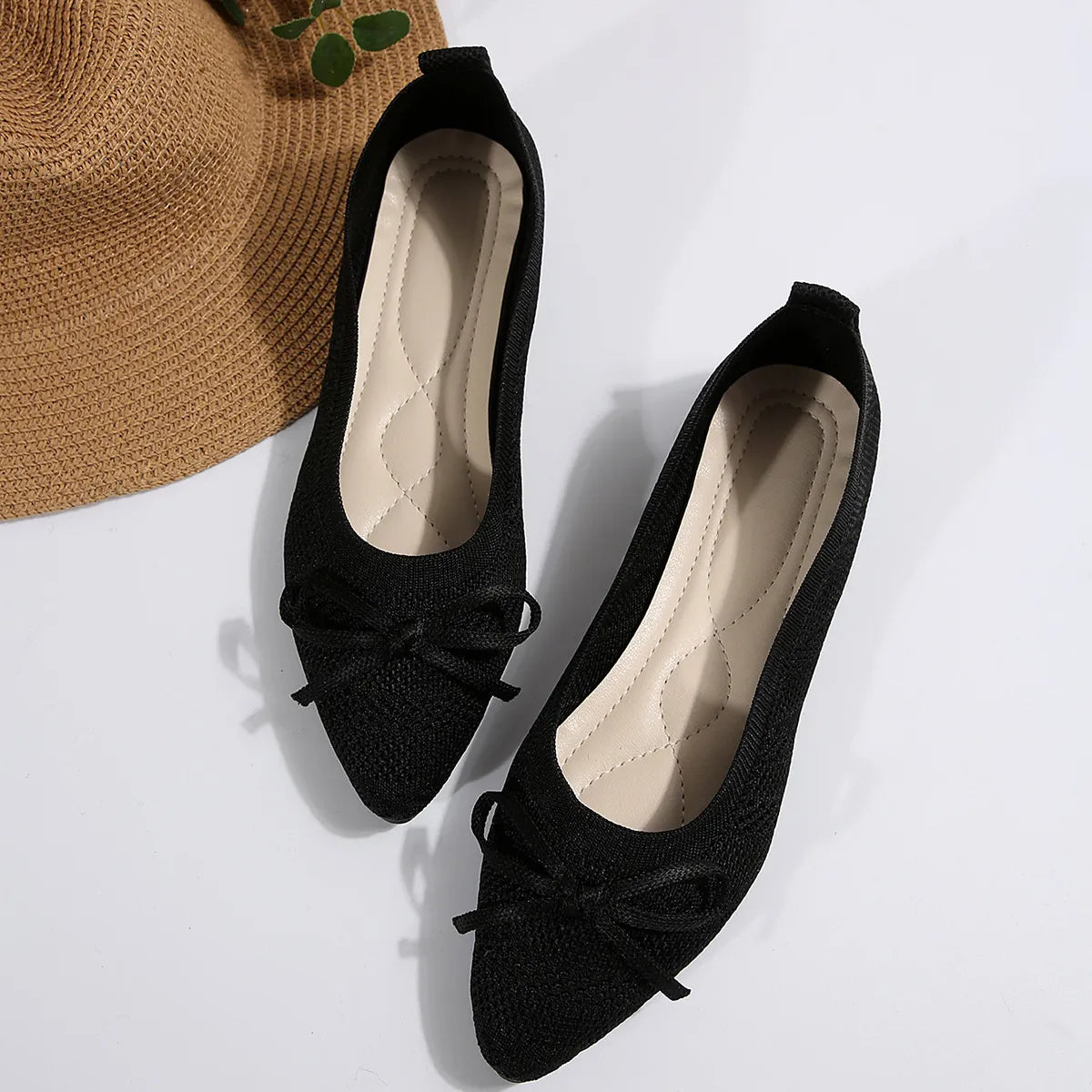 Bow Point Toe Flats Slip-Ons