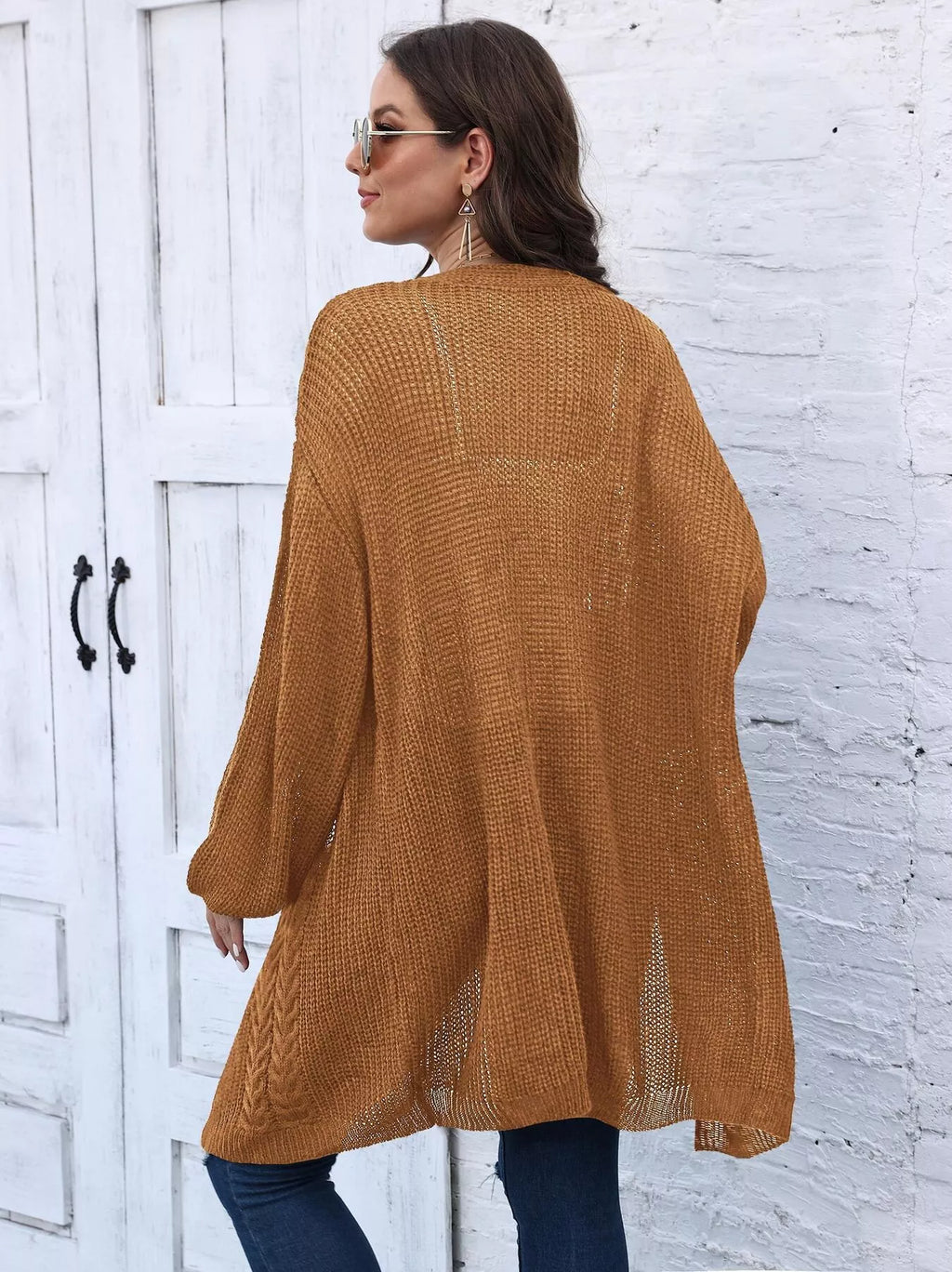 Open Front Long Sleeve Cardigan