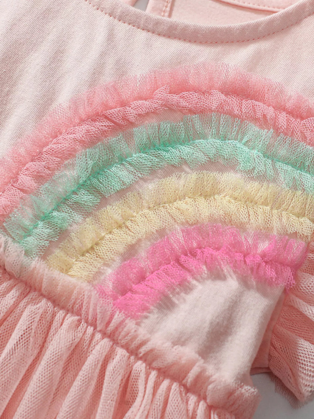 Children's Rainbow Applique Tulle Dress
